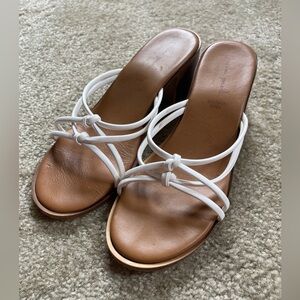 Mila Paoli White and Brown leather Sandals
